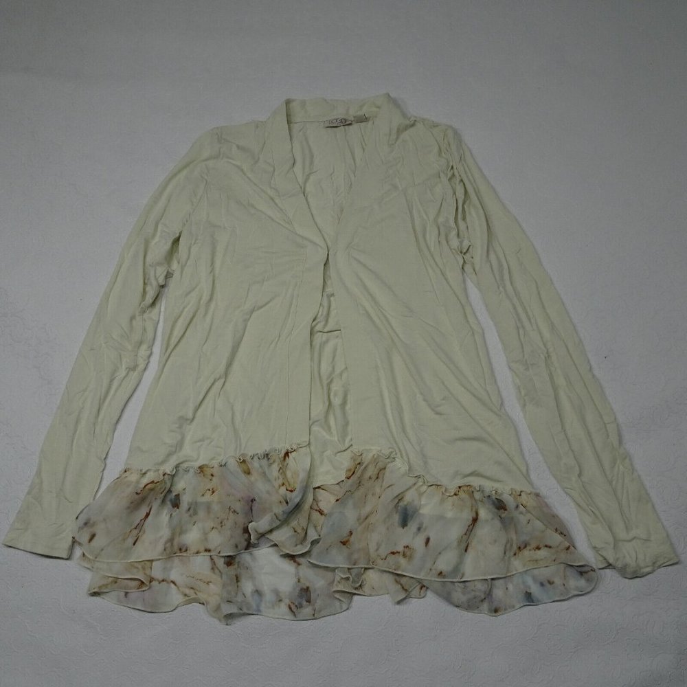 LOGO by Lori Goldstein Size Small Cardigan with Chiffon Hem